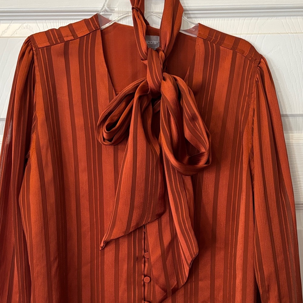 Chico's Rich Orange Blouse - Picture 6 of 6